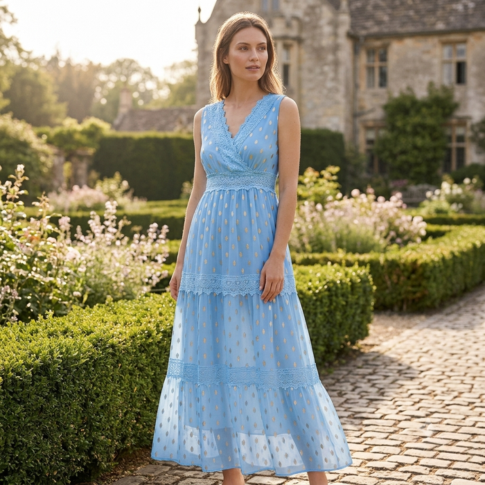 Nina - lange elegante jurk - verfijnd kant