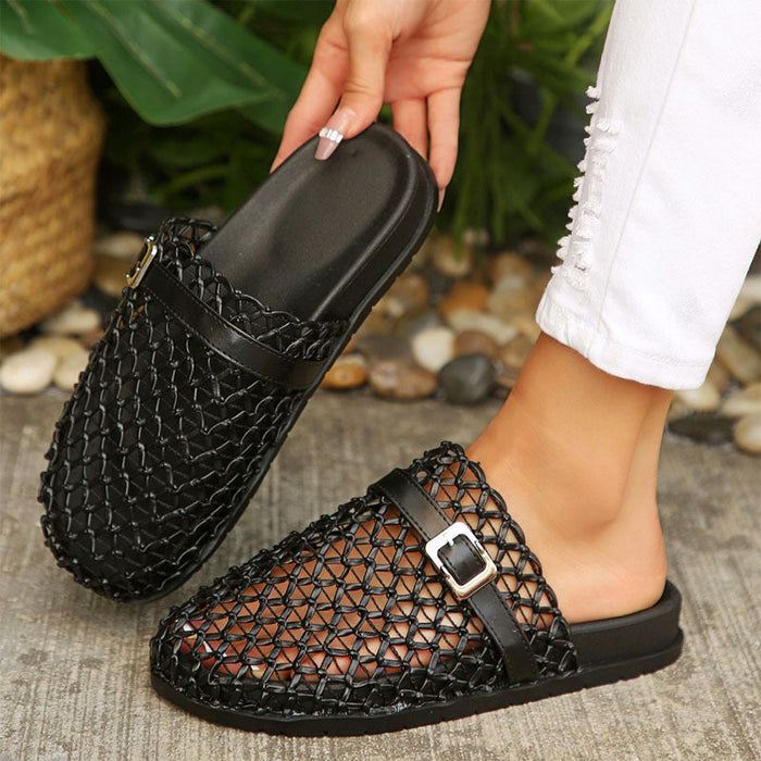 Dames sandalen | Geweven mesh, gesp