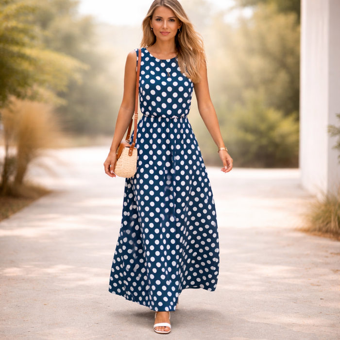 Maxi-jurk met stippen | Vintage-geïnspireerd | Flatteuze pasvorm
