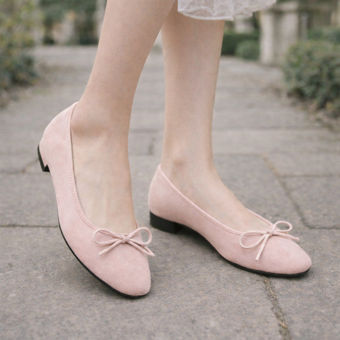 Dames ballerina's met strikdetail en zachte binnenzool