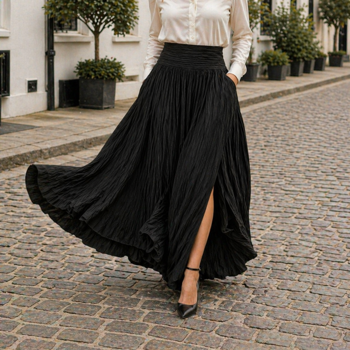 Maxi-rok | Hoge taille, geplooid