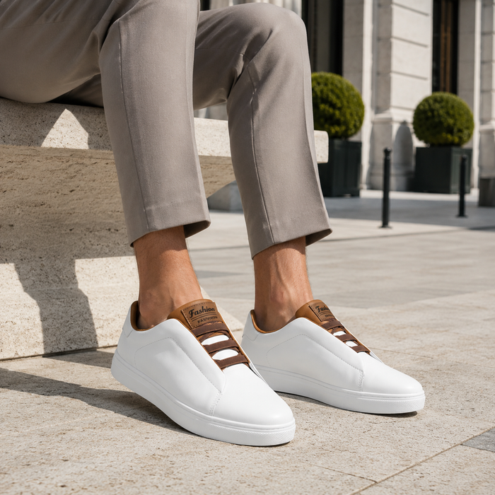 Klassieke leren herensneakers, stevig