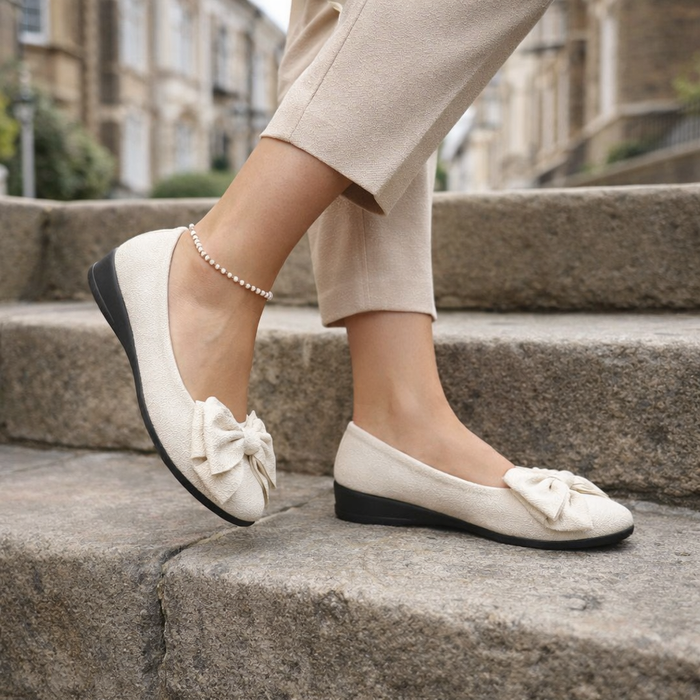 Dames ballerina's | Instapper, strik | Stijlvolle look