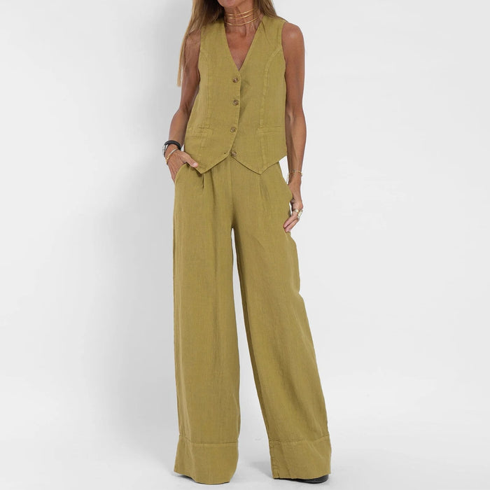 Linnen set | Dames, stijlvol, comfortabel | Licht, ademend