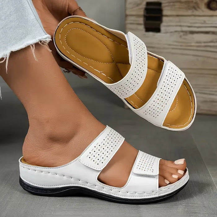 Dames sandalen | Orthopedische dubbele bandjes, gedempte zool