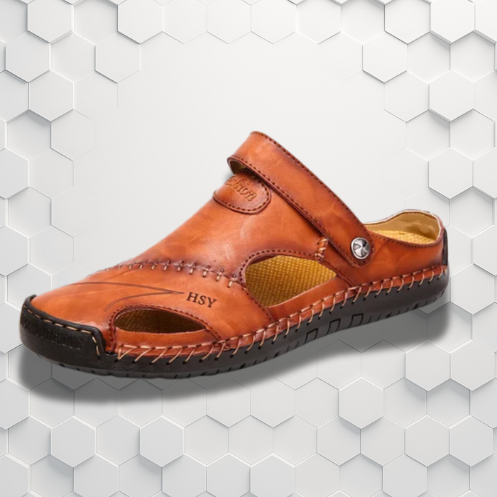 Orthopedische leren sandalen voor heren, ergonomisch met voetboogondersteuning