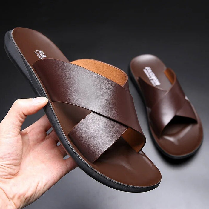 Leren herensandalen | Antislip en ademend
