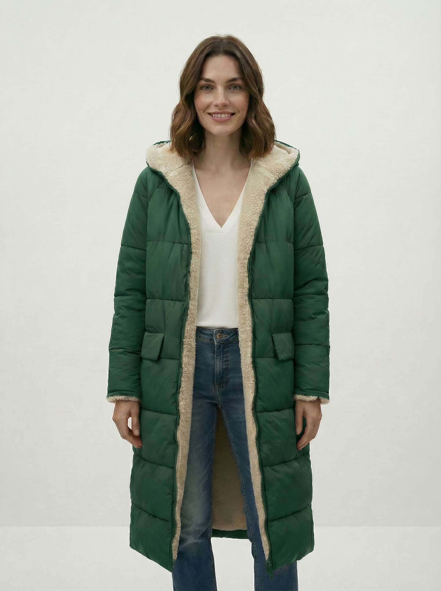 Women’s Longline Hooded Winter Puffer Coat