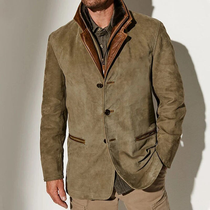 Heren winterjack met knoopsluiting - vintage stijl