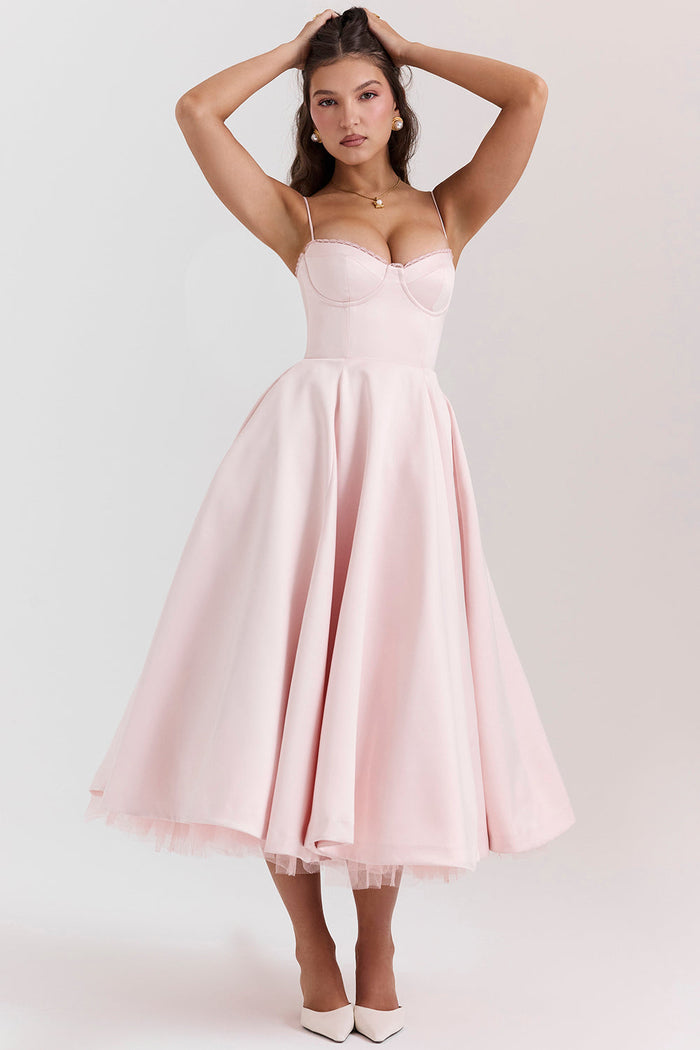 Midi cocktailjurk roze - Elegant voor dames