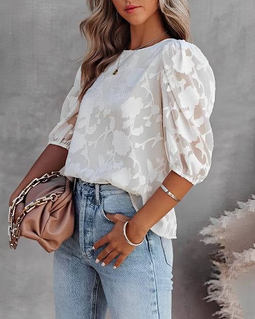 Chiffonblouse | Dames, pofmouwen | Lichte, elegante blouse