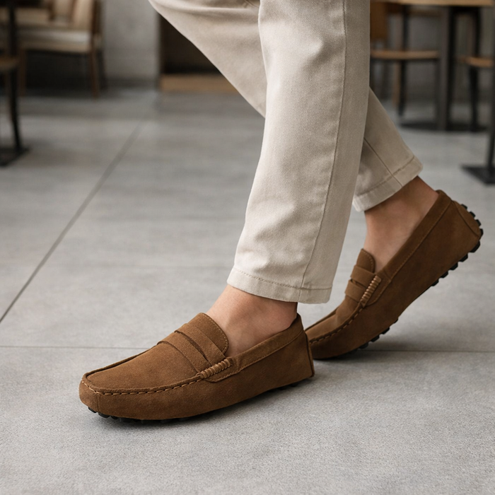 Herenloafers van leer in Italiaanse stijl, comfortabel