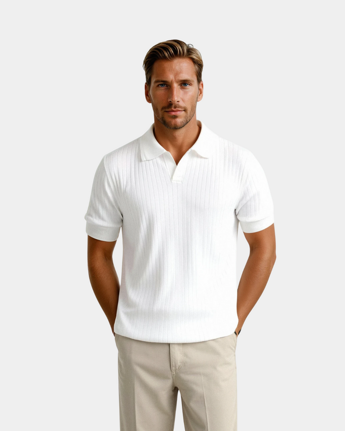 Herenshirt met col | Wit, korte mouw | Minimalistisch