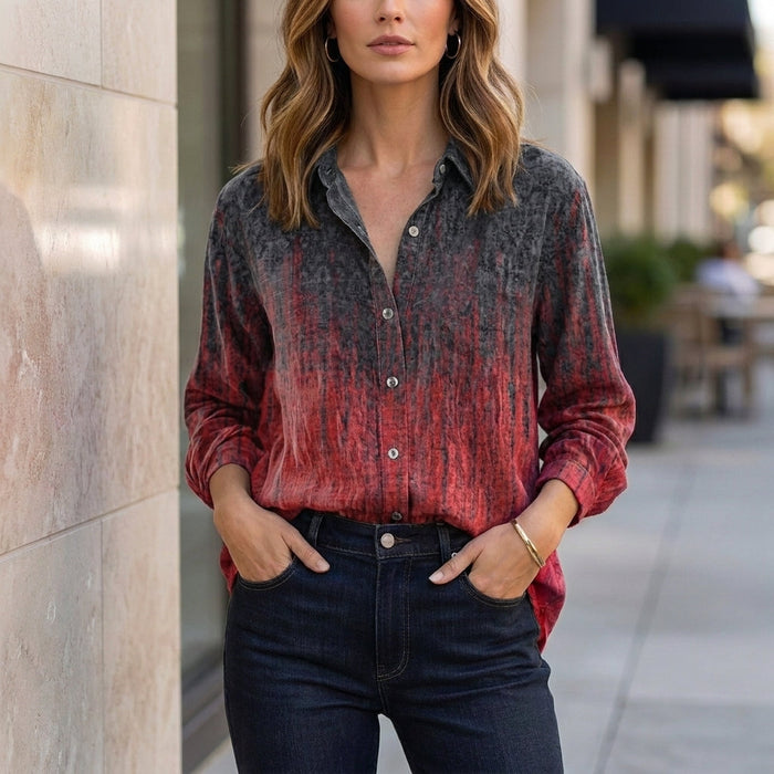 Dames blouse | Abstracte print, casual kuststijl