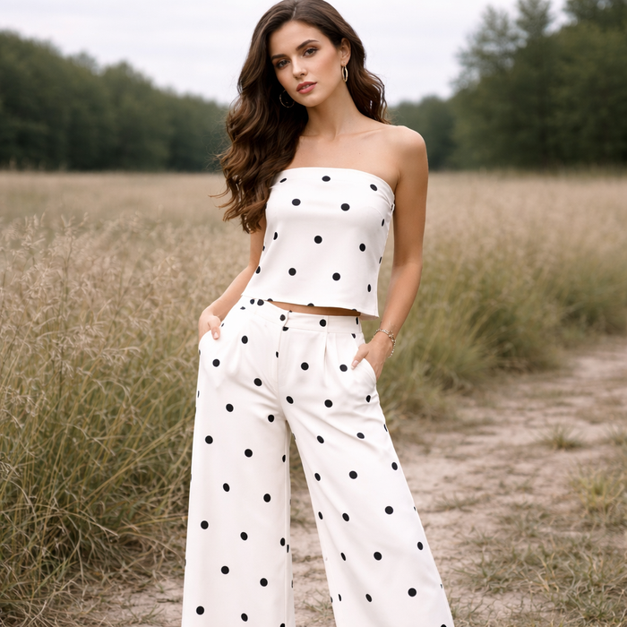 Tweedelige set | Dames stippenset | Stijlvolle bijpassende outfits