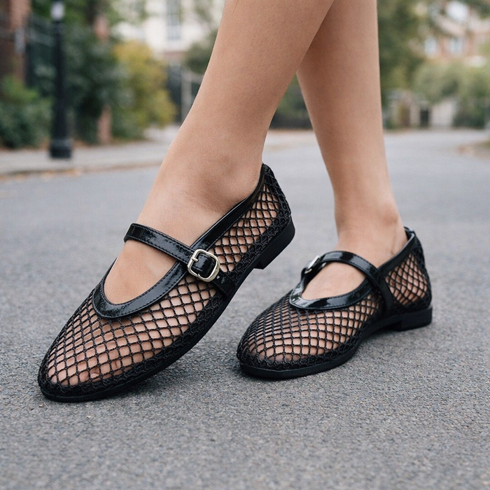 Dames ballerina's | Ademende mesh | Instapcomfort