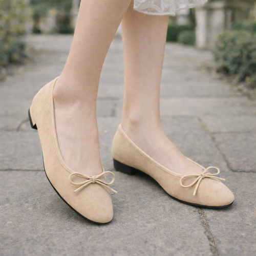 Dames ballerina's met strikdetail en zachte binnenzool