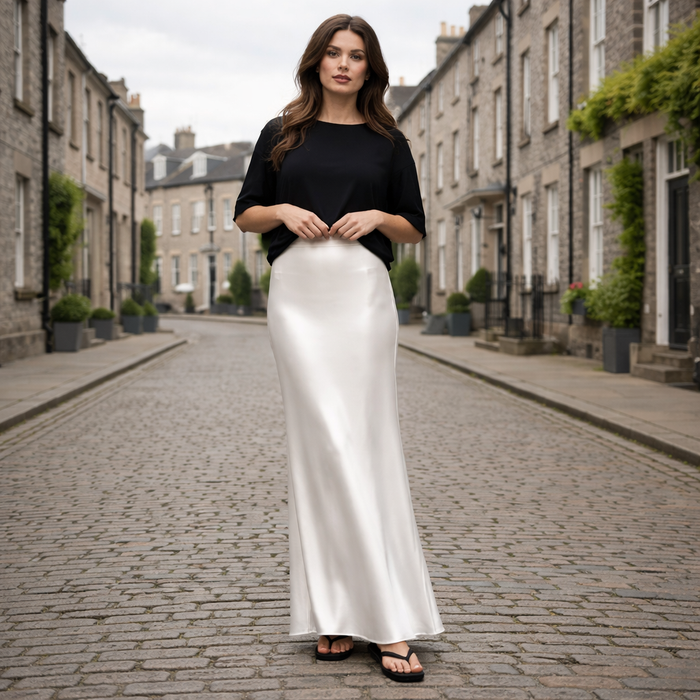 Zijden rok | Hoge taille | Elegant
