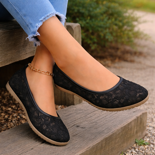 Dames ballerina's | Bloemenprint, licht comfort | Casual loafer