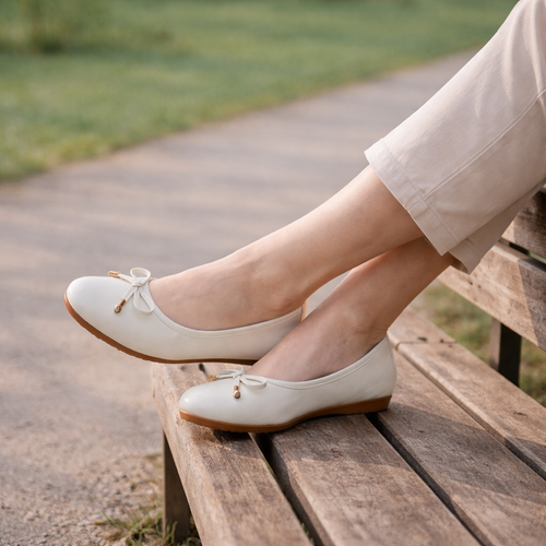 Dames ballerina's | Charmant strikdetail, comfortabele pasvorm