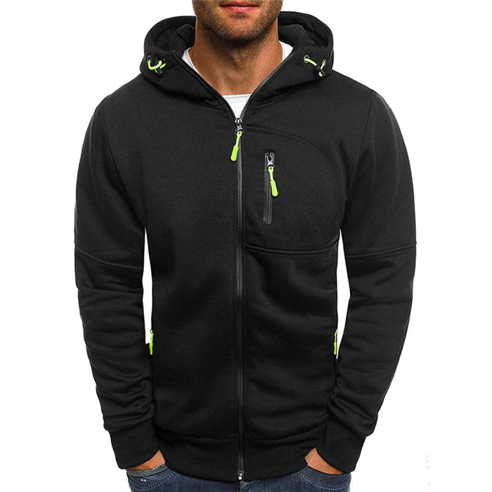 Heren hoodie | Met rits, relaxed fit | Grijs