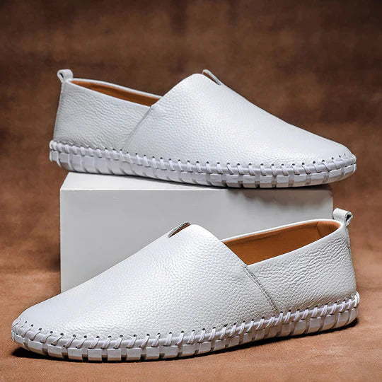 Leren herenloafers | Instapper, comfortabel | Lichte casual schoenen