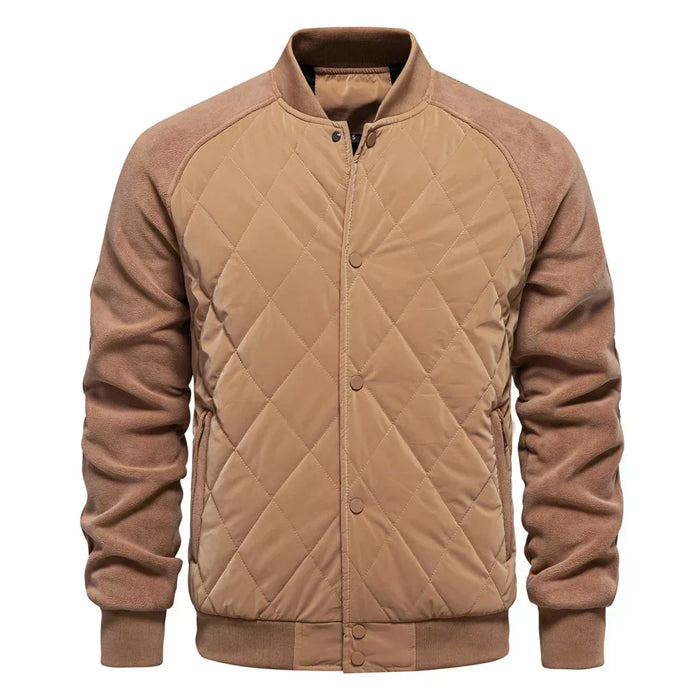 Herenbomber | Gewatteerd varsity-model met drukknoopsluiting