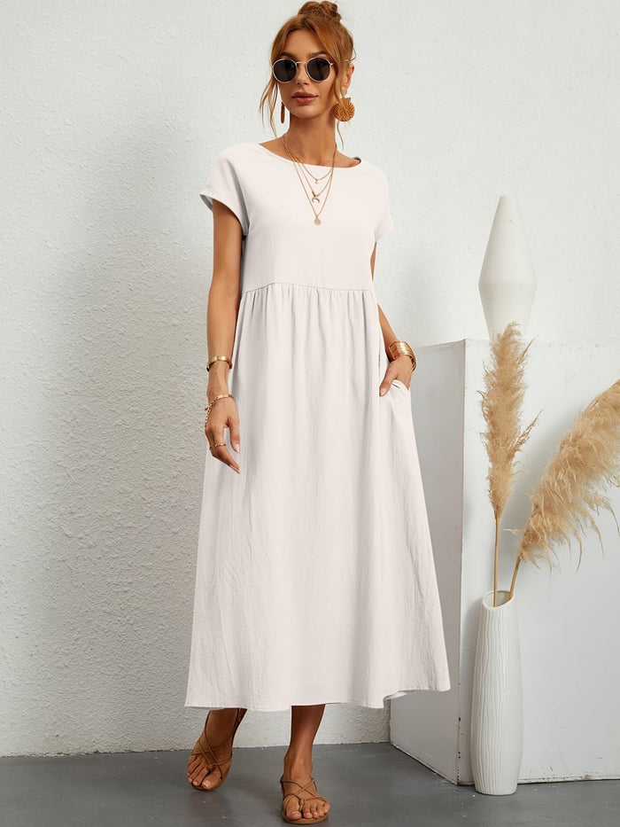 Zomerjurk Camille met ronde hals