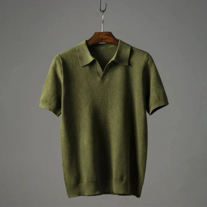 Heren gebreide polo | Peruaans katoen, ademend | Korte mouw, premiummodel