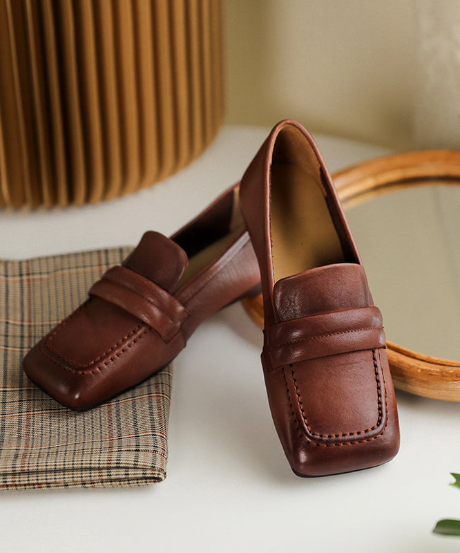 Leren loafers | Abrikoos, zacht leer | Instappers