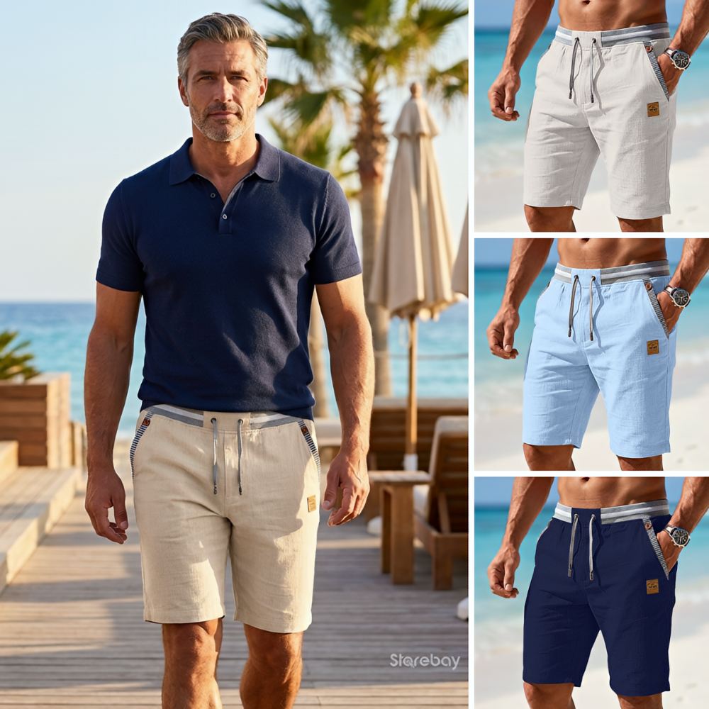 Ademende herenshort – lichtgewicht zomershort met elastische taille en zakken