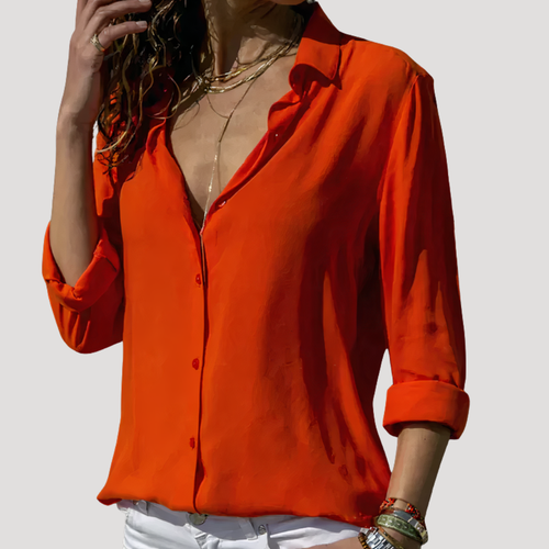 Dames blouse | Lange mouwen, doorknoop | Meerdere kleuren