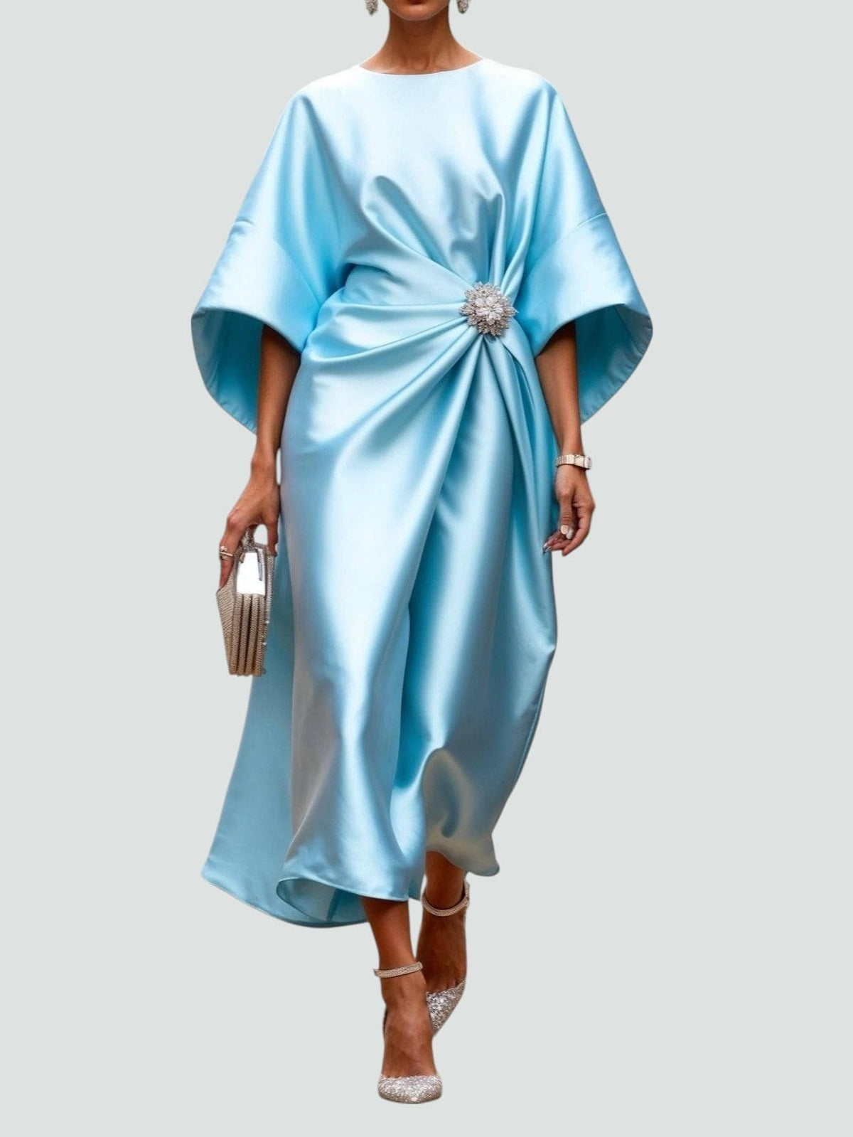 Alessandra Satin Midi Dress