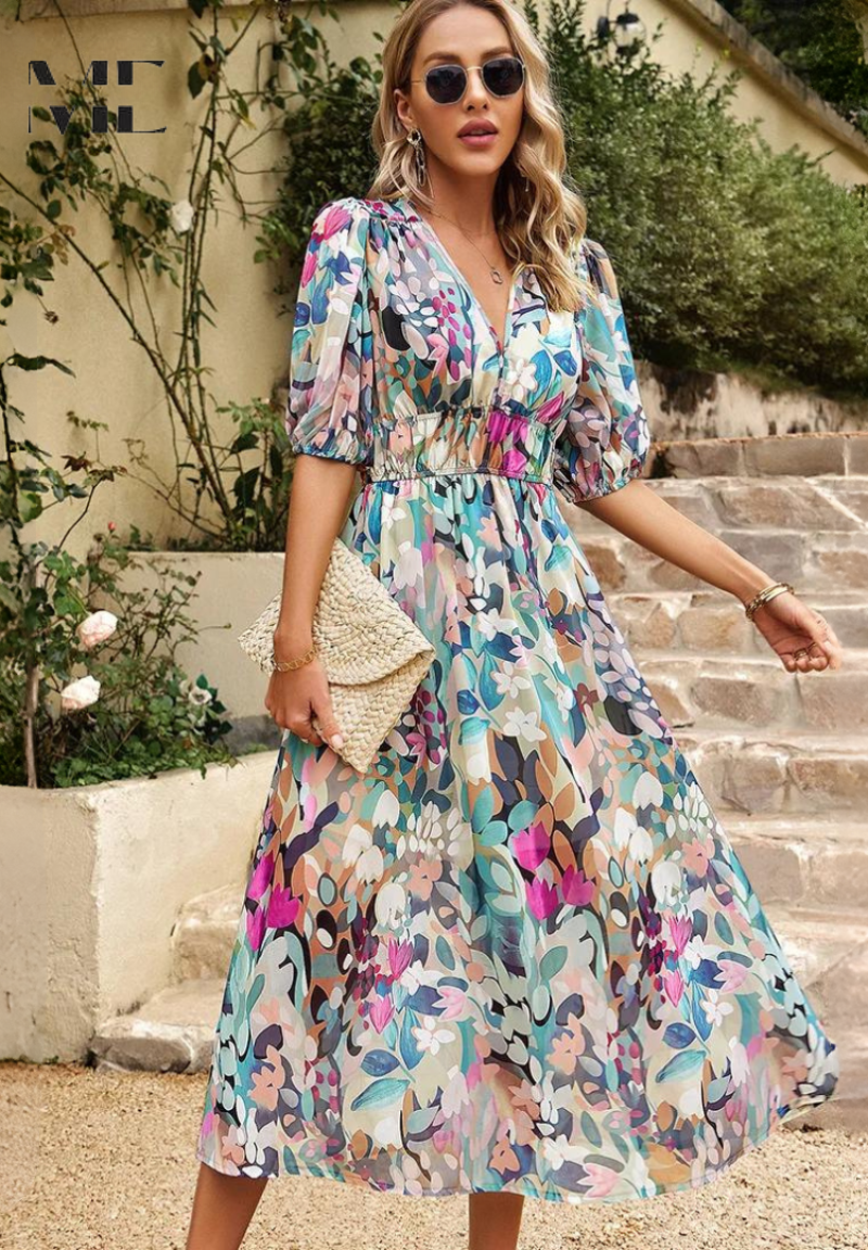 Amelia Floral Midi Dress