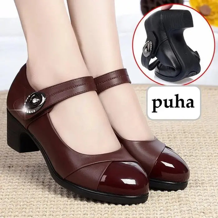 Mary Jane-schoenen | Ronde neus, zacht leer