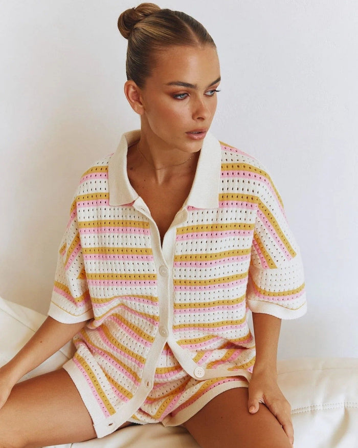 Gestreepte tweedelige zomerset