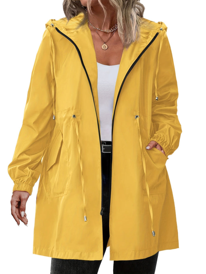 Dames regenkleding | Grote maten, met capuchon en rits