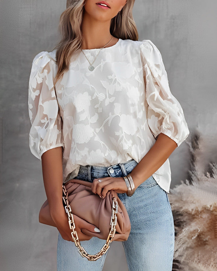 Chiffonblouse | Dames, pofmouwen | Lichte, elegante blouse