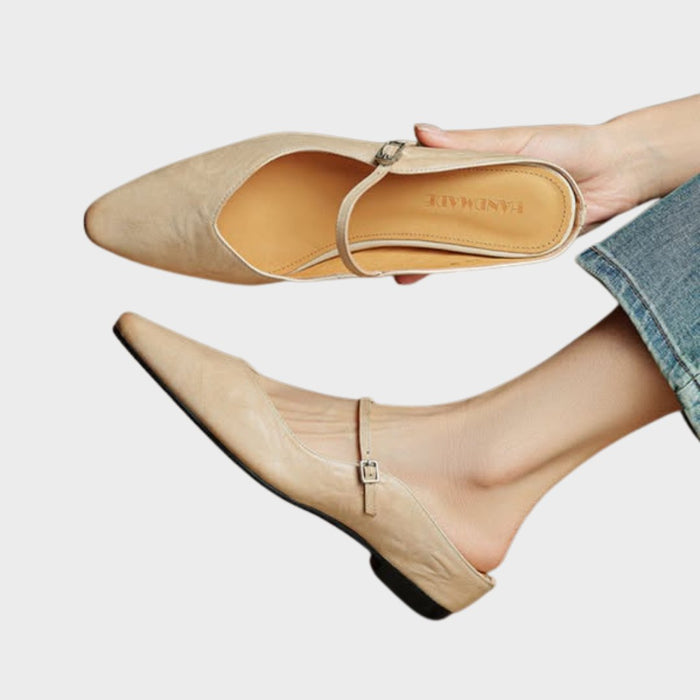 Mary Jane-schoenen voor dames | Spitse neus, leer, platte zool