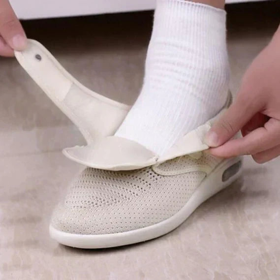 Orthopedische schoenen voor dames, breed en ademend voor gezwollen voeten