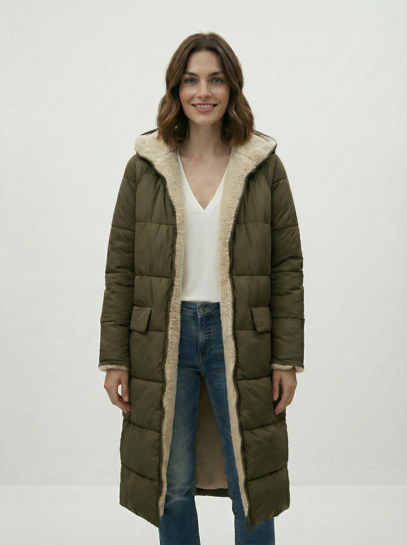 Women’s Longline Hooded Winter Puffer Coat