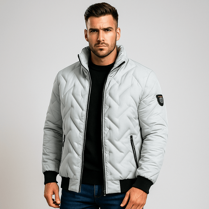 Heren gewatteerd jack | Licht ritsjack, casual herfstjack